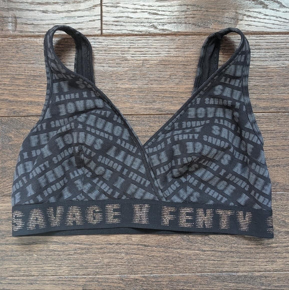 Savage X Fenty Other - Savage X Fenty Black and Gray Bralette Low Impact Sports Bra